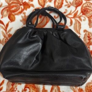 Urban Expressions Black Textured Top-Handle Satchel